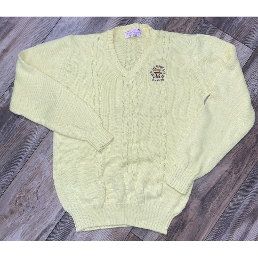 Vintage Lady Pickering V-neck‎ Golf Sweater Women's Medium Made In USA